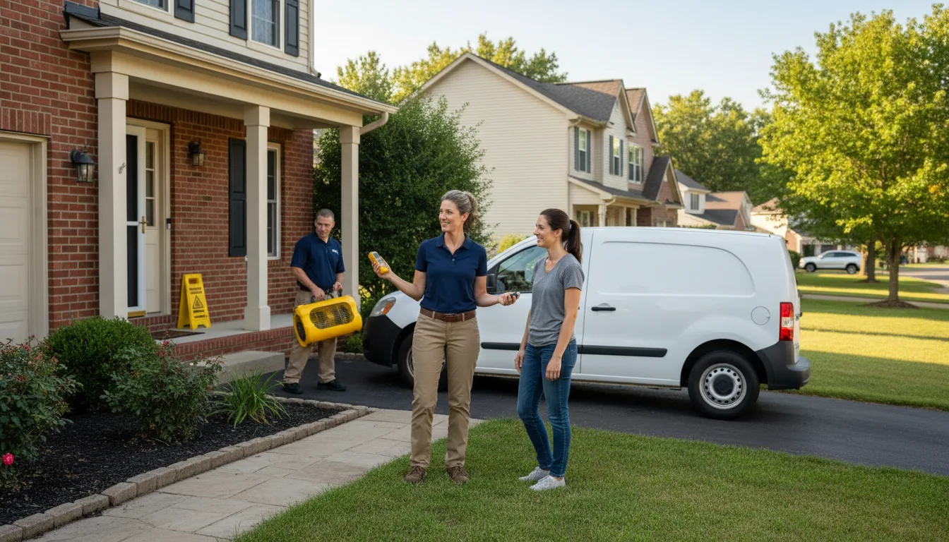 Residential water damage restoration in Fairview, IL